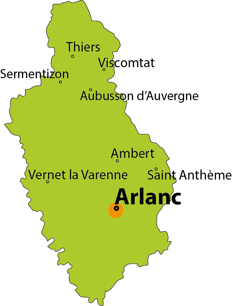 carte Arlanc, le Jardin pour la Terre