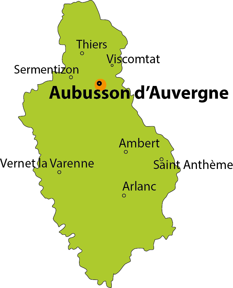 carte Aubusson d'Auvergne, le lac